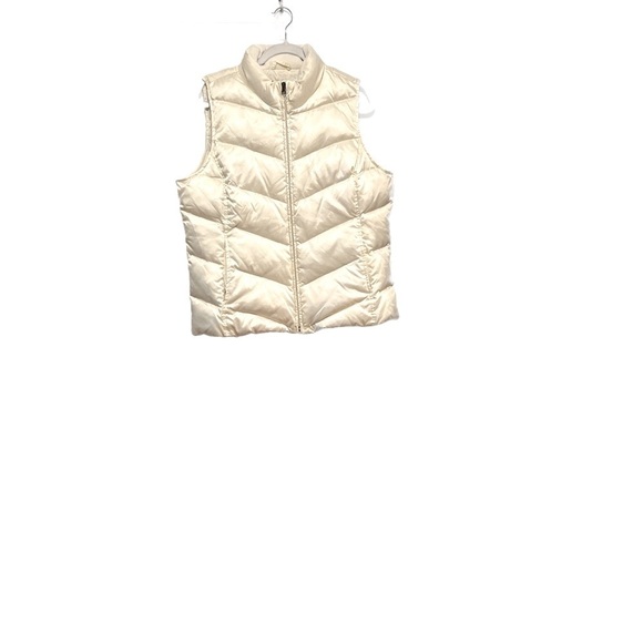 Eddie Bauer Cream Quilted Puffer Vest - Picture 1 of 4